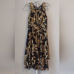 Elegant Black and Gold Women's Dress